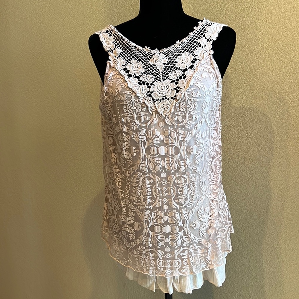 Stella layered lace sleeveless top tunic